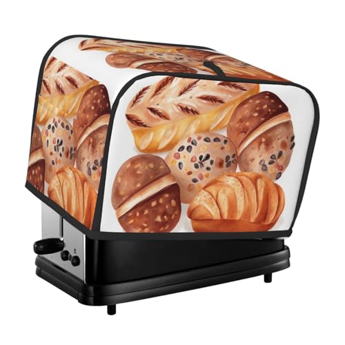 Gemaltes Brot, 2 Scheiben, Toaster-Abdeckungen, gesteppte Abdeckung für kleine Geräte, mit Griff, für Zuhause, Tisch, Küche, Dekoration Gemaltes Brot, 2 Scheiben, Toaster-Abdeckungen, gesteppte Abdeckung für kleine Geräte, mit Griff, für Zuhause, Tisch, Küche, Dekoration von STVYUKL