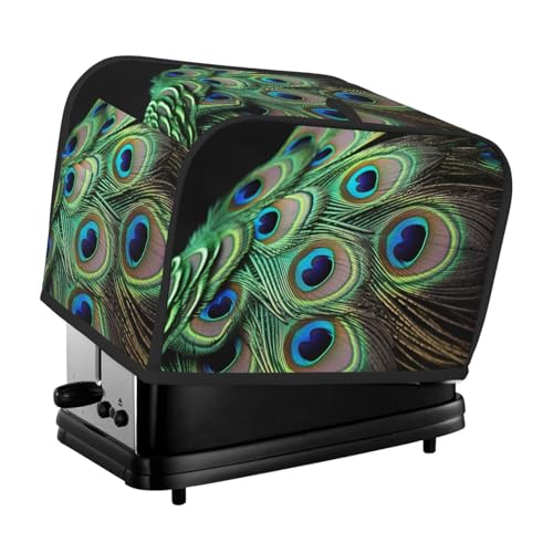 Grüne Pfauenfedern, 2 Scheiben, Toaster-Abdeckungen, gesteppte Abdeckung für Brotbackmaschine, kleine Geräteabdeckung mit Griff, für Zuhause, Tisch, Küche, Dekor Grüne Pfauenfedern, 2 Scheiben, Toaster-Abdeckungen, gesteppte Abdeckung für Brotbackmaschine, kleine Geräteabdeckung mit Griff, für Zuhause, Tisch, Küche, Dekor von STVYUKL