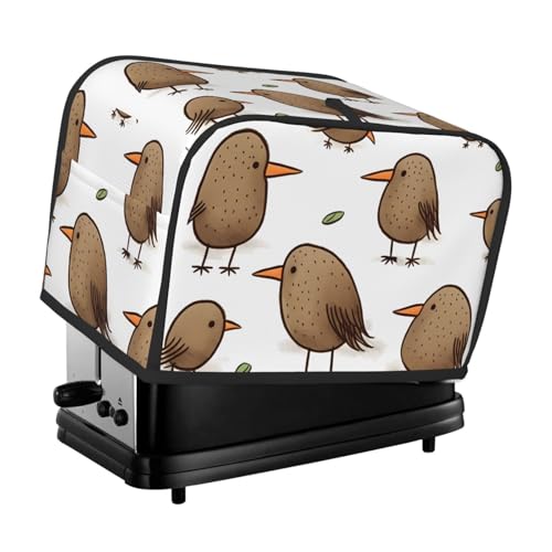 Kiwi Birds Süße 2-Scheiben-Toaster-Abdeckungen, gesteppte Abdeckung für Brotbackmaschine, kleine Geräteabdeckung mit Griff, für Zuhause, Tisch, Küche, Dekoration von STVYUKL