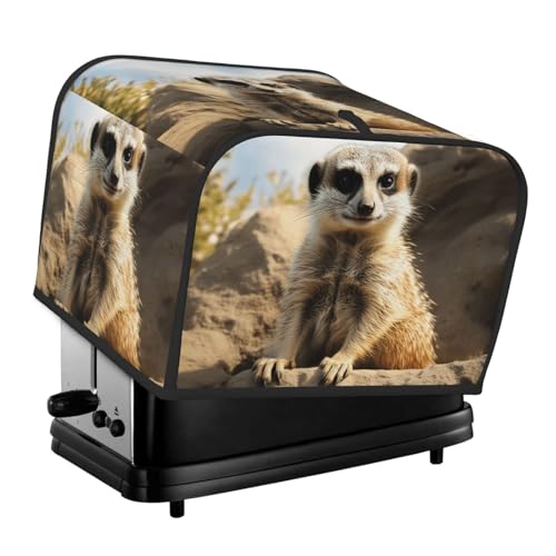 Meerkat Animal 4 Slice Toaster-Abdeckungen, gesteppte Brotbackmaschinen-Abdeckung, kleine Geräteabdeckung mit Griff, für Zuhause, Tisch, Küche, Dekor Meerkat Animal 4 Slice Toaster-Abdeckungen, gesteppte Brotbackmaschinen-Abdeckung, kleine Geräteabdeckung mit Griff, für Zuhause, Tisch, Küche, Dekor von STVYUKL