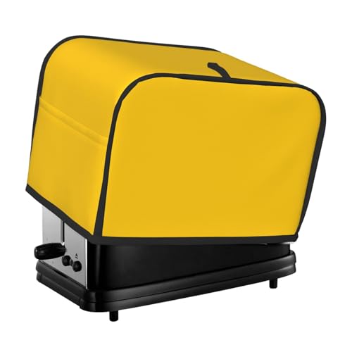 Milchgelbe 2-Scheiben-Toaster-Abdeckungen, gesteppte Brotbackmaschinen-Abdeckung, kleine Geräteabdeckung mit Griff, für Zuhause, Tisch, Küche, Dekor von STVYUKL