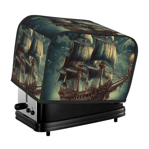Nautische Vintage-Segel-Piratenschiff-Abdeckung für 2 Toaster, gesteppte Abdeckung für kleine Geräte, mit Griff, für Zuhause, Tisch, Küche, Dekoration Nautische Vintage-Segel-Piratenschiff-Abdeckung für 2 Toaster, gesteppte Abdeckung für kleine Geräte, mit Griff, für Zuhause, Tisch, Küche, Dekoration von STVYUKL