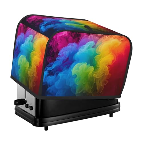 Rainbow Smoke 2-Scheiben-Toaster-Abdeckungen, gesteppte Abdeckung für kleine Geräte mit Griff, Toaster, Staubschutz für Zuhause, Tisch, Küche, Dekor von STVYUKL
