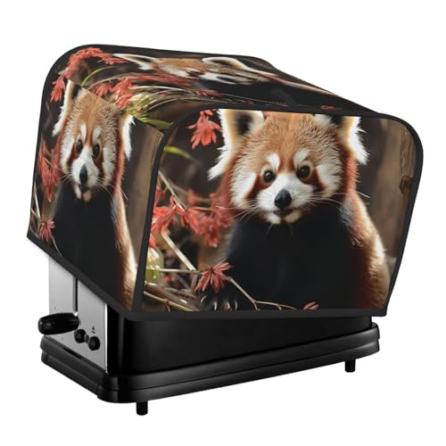 Rote Pandas 4-Scheiben-Toaster-Abdeckungen, gesteppte Brotbackmaschinen-Abdeckung, kleine Geräteabdeckung mit Griff, für Zuhause, Tisch, Küche, Dekor Rote Pandas 4-Scheiben-Toaster-Abdeckungen, gesteppte Brotbackmaschinen-Abdeckung, kleine Geräteabdeckung mit Griff, für Zuhause, Tisch, Küche, Dekor von STVYUKL