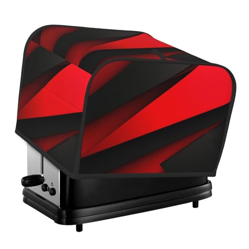 Rote schwarze 4-Scheiben-Toaster-Abdeckungen, gesteppte Brotback-Abdeckung, kleine Geräteabdeckung mit Griff, für Zuhause, Tisch, Küche, Dekor Rote schwarze 4-Scheiben-Toaster-Abdeckungen, gesteppte Brotback-Abdeckung, kleine Geräteabdeckung mit Griff, für Zuhause, Tisch, Küche, Dekor von STVYUKL