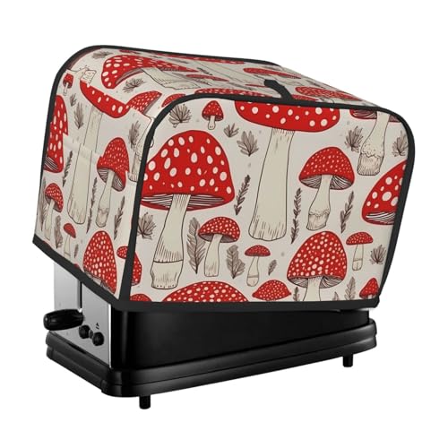 Rote weiße Pilz-Toaster-Abdeckungen für 2 Scheiben, gesteppte Abdeckung für Brotbackmaschine, kleine Geräteabdeckung mit Griff, für Zuhause, Tisch, Küche, Dekor Rote weiße Pilz-Toaster-Abdeckungen für 2 Scheiben, gesteppte Abdeckung für Brotbackmaschine, kleine Geräteabdeckung mit Griff, für Zuhause, Tisch, Küche, Dekor von STVYUKL