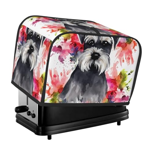 Schnauzer 2 Scheiben Toaster-Abdeckungen, gesteppte Brotbackmaschinen-Abdeckung, kleine Geräteabdeckung mit Griff für Zuhause, Tisch, Küche, Dekor von STVYUKL