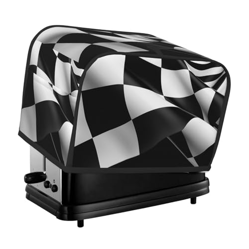 Schwarz-weiße Formel, karierte Flaggen, 2 Scheiben, Toaster-Abdeckungen, gesteppte Abdeckung für kleine Geräte, mit Griff, für Zuhause, Tisch, Küche, Dekor Schwarz-weiße Formel, karierte Flaggen, 2 Scheiben, Toaster-Abdeckungen, gesteppte Abdeckung für kleine Geräte, mit Griff, für Zuhause, Tisch, Küche, Dekor von STVYUKL