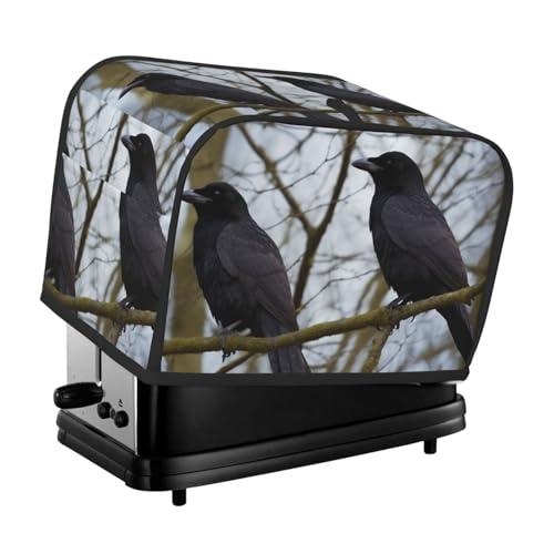 Schwarze Krähenvögel, 2 Scheiben, Toaster-Abdeckungen, gesteppte Abdeckung für Brotbackmaschine, kleine Geräteabdeckung mit Griff, für Zuhause, Tisch, Küche, Dekor Schwarze Krähenvögel, 2 Scheiben, Toaster-Abdeckungen, gesteppte Abdeckung für Brotbackmaschine, kleine Geräteabdeckung mit Griff, für Zuhause, Tisch, Küche, Dekor von STVYUKL