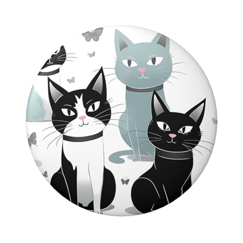 Schwarze und weiße Katzenknopfnadeln, 6,1 cm, rund, Metall, personalisierbares Bild, Foto, Anstecknadel-Set für Bastelbedarf, Weihnachten, DIY-Projekte, 20 Stück Schwarze und weiße Katzenknopfnadeln, 6,1 cm, rund, Metall, personalisierbares Bild, Foto, Anstecknadel-Set für Bastelbedarf, Weihnachten, DIY-Projekte, 20 Stück von STVYUKL