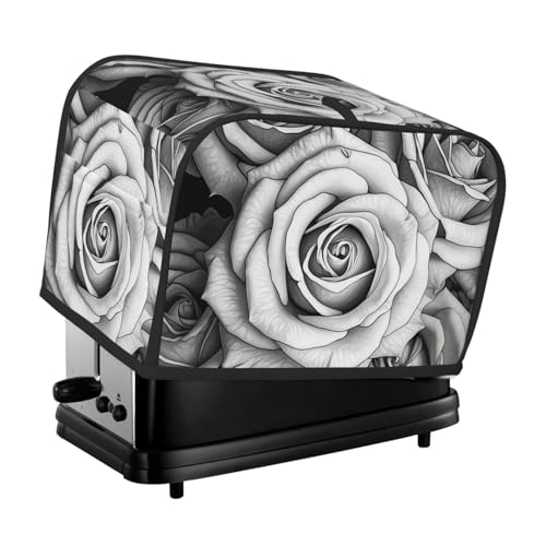Schwarze weiße Rose 2 Scheiben Toaster-Abdeckungen, gesteppte Brotbackmaschinen-Abdeckung, kleine Geräteabdeckungen mit Griff, Toaster, Staubschutz für Zuhause, Tisch, Küche, Dekor Schwarze weiße Rose 2 Scheiben Toaster-Abdeckungen, gesteppte Brotbackmaschinen-Abdeckung, kleine Geräteabdeckungen mit Griff, Toaster, Staubschutz für Zuhause, Tisch, Küche, Dekor von STVYUKL