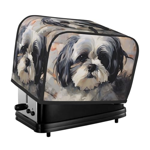 Shih Tzu 2 Scheiben Toaster-Abdeckungen, gesteppte Brotbackmaschinen-Abdeckung, kleine Geräteabdeckung mit Griff für Zuhause, Tisch, Küche, Dekor Shih Tzu 2 Scheiben Toaster-Abdeckungen, gesteppte Brotbackmaschinen-Abdeckung, kleine Geräteabdeckung mit Griff für Zuhause, Tisch, Küche, Dekor von STVYUKL