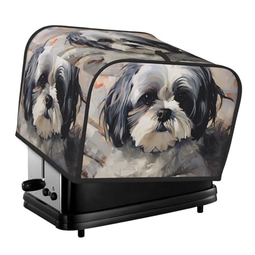 Shih Tzu 4 Scheiben Toaster-Abdeckungen, gesteppte Brotbackmaschinen-Abdeckung, kleine Geräteabdeckung mit Griff für Zuhause, Tisch, Küche, Dekor Shih Tzu 4 Scheiben Toaster-Abdeckungen, gesteppte Brotbackmaschinen-Abdeckung, kleine Geräteabdeckung mit Griff für Zuhause, Tisch, Küche, Dekor von STVYUKL