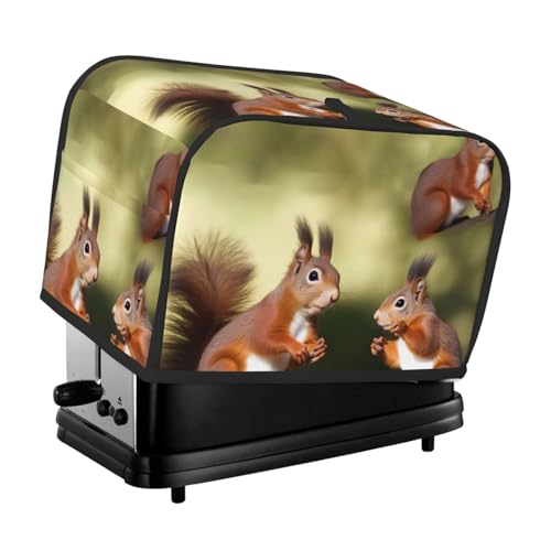 Süße Eichhörnchen 2 Scheiben Toaster Abdeckungen Gesteppte Brotbackmaschine Abdeckung Kleine Geräteabdeckung mit Griff für Zuhause Tisch Küche Dekor von STVYUKL