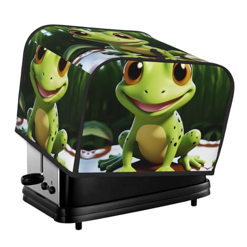 Süße Frosch-Abdeckung für Toaster, 4 Scheiben, gesteppt, für Brotbackmaschine, kleine Geräteabdeckung mit Griff, für Zuhause, Tisch, Küche, Dekoration Süße Frosch-Abdeckung für Toaster, 4 Scheiben, gesteppt, für Brotbackmaschine, kleine Geräteabdeckung mit Griff, für Zuhause, Tisch, Küche, Dekoration von STVYUKL