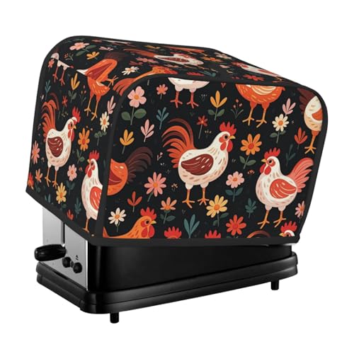 Süße Hahn Hühner 2 Scheiben Toaster Abdeckungen Gesteppte Brotbackabdeckung Kleine Geräteabdeckungen mit Griff Toaster Staubschutz für Zuhause Tisch Küche Dekor von STVYUKL