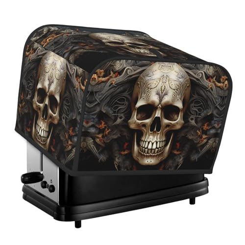 Totenkopf-Abdeckung für 4 Scheiben, gesteppte Brotbackmaschinen-Abdeckung, kleine Geräteabdeckung mit Griff für Zuhause, Tisch, Küche, Dekoration Totenkopf-Abdeckung für 4 Scheiben, gesteppte Brotbackmaschinen-Abdeckung, kleine Geräteabdeckung mit Griff für Zuhause, Tisch, Küche, Dekoration von STVYUKL