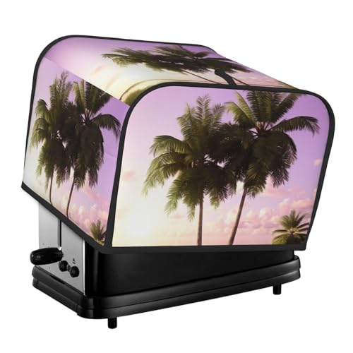 Tropischer Baum rosa 4 Scheiben Toaster-Abdeckungen, gesteppte Brotbackmaschinen-Abdeckung, kleine Geräteabdeckung mit Griff für Zuhause, Tisch, Küche, Dekoration von STVYUKL