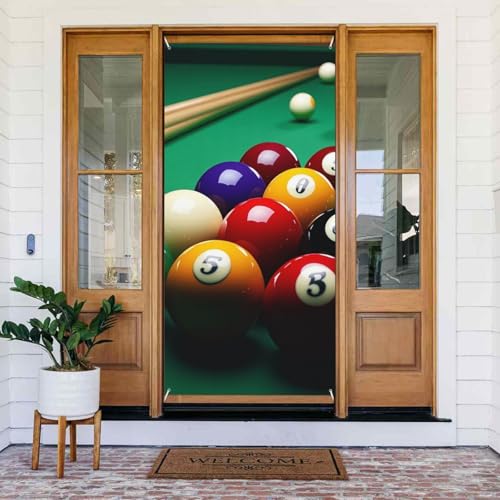 Türabdeckungs-Dekorationen, 80 x 180 cm, Billard-Tür-Banner, Hintergrund, saisonales Veranda-Türschild, Foto-Hintergrund, Party-Dekoration für Innen- und Außenbereich, Garten, hängende Banner Türabdeckungs-Dekorationen, 80 x 180 cm, Billard-Tür-Banner, Hintergrund, saisonales Veranda-Türschild, Foto-Hintergrund, Party-Dekoration für Innen- und Außenbereich, Garten, hängende Banner von STVYUKL