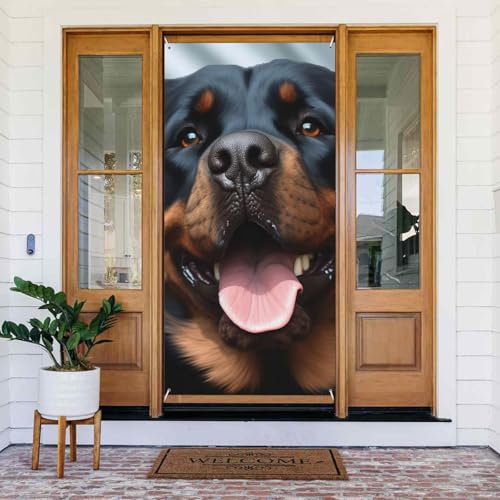 Türabdeckungs-Dekorationen, 80 x 180 cm, Rottweiler-Hunde, Zungenkopf-Tür-Banner, Hintergrund, saisonales Veranda-Türschild, Foto-Hintergrund, Party-Dekoration für Innen- und Außenbereich, Garten Türabdeckungs-Dekorationen, 80 x 180 cm, Rottweiler-Hunde, Zungenkopf-Tür-Banner, Hintergrund, saisonales Veranda-Türschild, Foto-Hintergrund, Party-Dekoration für Innen- und Außenbereich, Garten von STVYUKL