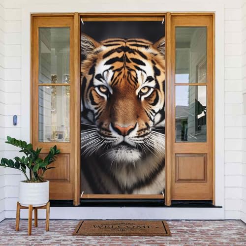 Türabdeckungs-Dekorationen, 80 x 180 cm, Tiger-Tür-Banner, Hintergrund, saisonale Veranda, Türschild, Foto-Hintergrund, Party-Dekoration für Innen- und Außenbereich, Garten, hängende Banner Türabdeckungs-Dekorationen, 80 x 180 cm, Tiger-Tür-Banner, Hintergrund, saisonale Veranda, Türschild, Foto-Hintergrund, Party-Dekoration für Innen- und Außenbereich, Garten, hängende Banner von STVYUKL