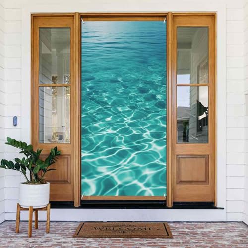 Türabdeckungs-Dekorationen, 80 x 180 cm, blaues Aqua-Pool-Wasser-Tür-Banner, Hintergrund, saisonale Veranda, Türschild, Foto-Hintergrund, Party-Dekoration für Innen- und Außenbereich, Garten, hängende Türabdeckungs-Dekorationen, 80 x 180 cm, blaues Aqua-Pool-Wasser-Tür-Banner, Hintergrund, saisonale Veranda, Türschild, Foto-Hintergrund, Party-Dekoration für Innen- und Außenbereich, Garten, hängende von STVYUKL