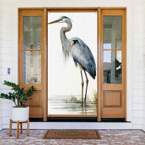 Türabdeckungs-Dekorationen, 80 x 180 cm, langer Schnabelreiher-Tür-Banner, Hintergrund, saisonale Veranda, Türschild, Foto-Hintergrund, Party-Dekoration für drinnen und draußen, Garten, hängende Türabdeckungs-Dekorationen, 80 x 180 cm, langer Schnabelreiher-Tür-Banner, Hintergrund, saisonale Veranda, Türschild, Foto-Hintergrund, Party-Dekoration für drinnen und draußen, Garten, hängende von STVYUKL