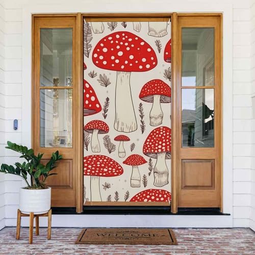 Türabdeckungs-Dekorationen, 80 x 180 cm, rot-weißer Pilz-Tür-Banner, Hintergrund, saisonale Veranda, Türschild, Foto-Hintergrund, Party-Dekoration für Innen- und Außenbereich, Garten, hängende Banner Türabdeckungs-Dekorationen, 80 x 180 cm, rot-weißer Pilz-Tür-Banner, Hintergrund, saisonale Veranda, Türschild, Foto-Hintergrund, Party-Dekoration für Innen- und Außenbereich, Garten, hängende Banner von STVYUKL