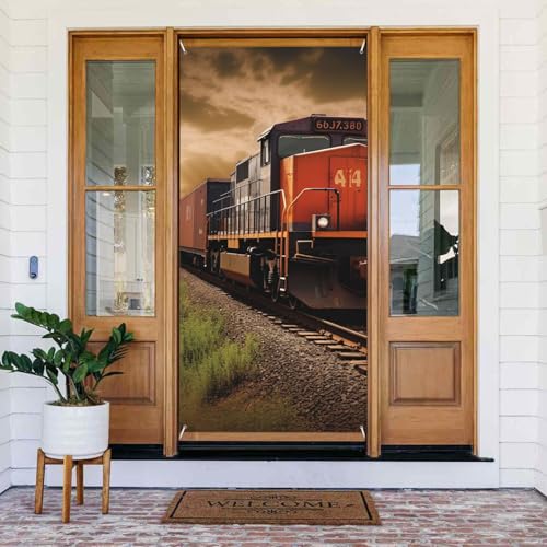Türabdeckungs-Dekorationen, 80 x 183 cm, Güterzug-Tür-Banner, Hintergrund, saisonales Veranda-Türschild, Foto-Hintergrund, Party-Dekoration für Innen- und Außenbereich, Garten, hängende Banner Türabdeckungs-Dekorationen, 80 x 183 cm, Güterzug-Tür-Banner, Hintergrund, saisonales Veranda-Türschild, Foto-Hintergrund, Party-Dekoration für Innen- und Außenbereich, Garten, hängende Banner von STVYUKL