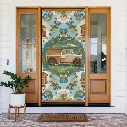 Türabdeckungs-Dekorationen, 90 x 180 cm, Landhausstil-Muster, Türbanner Hintergrund, saisonale Veranda, Türschild, Fotohintergrund, Party-Dekoration für Innen- und Außenbereich, Garten, hängende von STVYUKL
