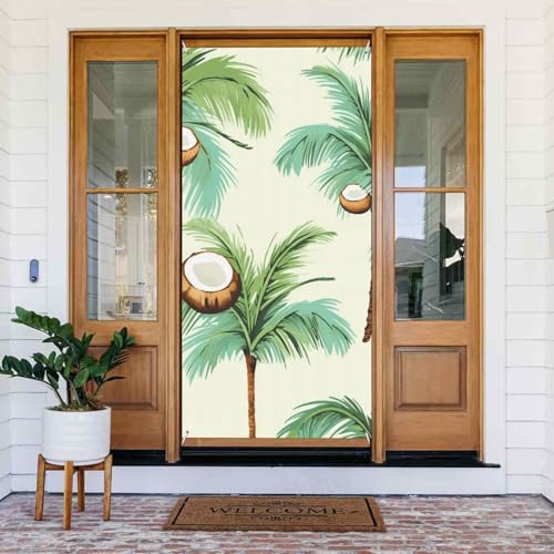 Türabdeckungs-Dekorationen, 90 x 180 cm, Sommer-Kokosnussbaum-Tür-Banner, Hintergrund, saisonale Veranda, Türschild, Foto-Hintergrund, Party-Dekoration für Innen- und Außenbereich, Garten, hängende Türabdeckungs-Dekorationen, 90 x 180 cm, Sommer-Kokosnussbaum-Tür-Banner, Hintergrund, saisonale Veranda, Türschild, Foto-Hintergrund, Party-Dekoration für Innen- und Außenbereich, Garten, hängende von STVYUKL