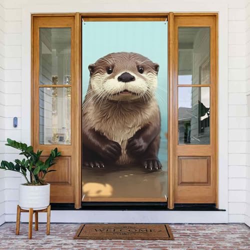 Türabdeckungs-Dekorationen, 90 x 180 cm, niedlicher Otter-Tür-Banner, Hintergrund, saisonales Veranda-Türschild, Foto-Hintergrund, Party-Dekoration für Innen- und Außenbereich, Garten, hängende Banner Türabdeckungs-Dekorationen, 90 x 180 cm, niedlicher Otter-Tür-Banner, Hintergrund, saisonales Veranda-Türschild, Foto-Hintergrund, Party-Dekoration für Innen- und Außenbereich, Garten, hängende Banner von STVYUKL