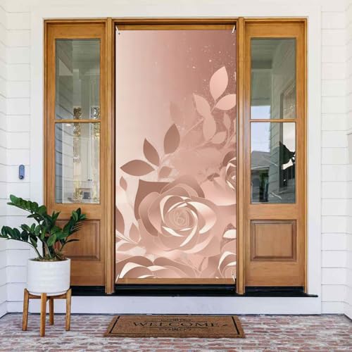 Türabdeckungs-Dekorationen, 90 x 180 cm, rotgoldene Tapete, Türbanner Hintergrund, saisonale Veranda, Türschild, Fotohintergrund, Party-Dekoration für Innen- und Außenbereich, Garten, hängende Banner Türabdeckungs-Dekorationen, 90 x 180 cm, rotgoldene Tapete, Türbanner Hintergrund, saisonale Veranda, Türschild, Fotohintergrund, Party-Dekoration für Innen- und Außenbereich, Garten, hängende Banner von STVYUKL