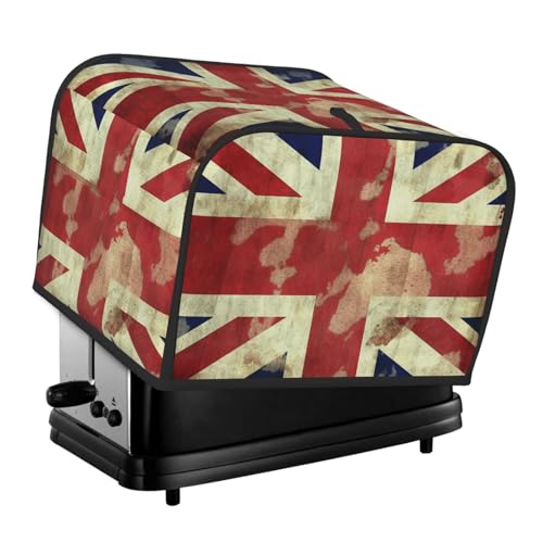 Vintage Union Jack Britische Flagge 4 Scheiben Toaster Abdeckungen Gesteppte Brotbackmaschine Abdeckung Kleine Geräteabdeckung mit Griff für Zuhause Tisch Küche Dekor von STVYUKL