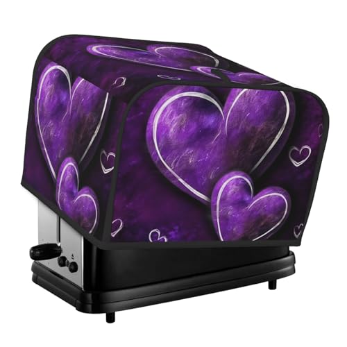 Violette Herzen 4 Scheiben Toaster-Abdeckungen, gesteppte Brotbackmaschinen-Abdeckung, kleine Geräteabdeckung mit Griff für Zuhause, Tisch, Küche, Dekor Violette Herzen 4 Scheiben Toaster-Abdeckungen, gesteppte Brotbackmaschinen-Abdeckung, kleine Geräteabdeckung mit Griff für Zuhause, Tisch, Küche, Dekor von STVYUKL