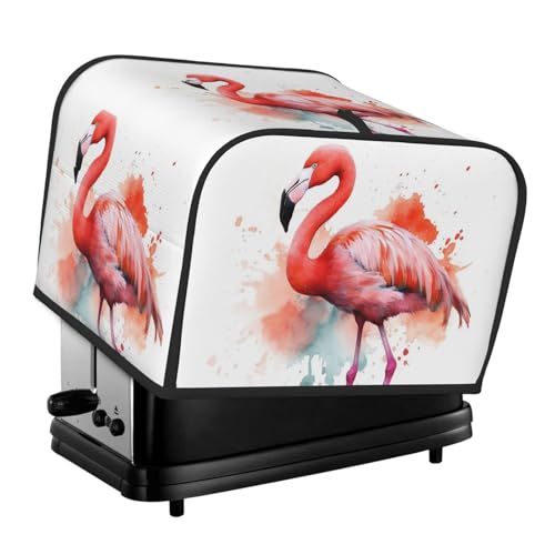 Watercolor Flamingo 4 Scheiben Toaster-Abdeckungen, gesteppte Brotbackmaschinen-Abdeckung, kleine Geräteabdeckung mit Griff für Zuhause, Tisch, Küche, Dekoration Watercolor Flamingo 4 Scheiben Toaster-Abdeckungen, gesteppte Brotbackmaschinen-Abdeckung, kleine Geräteabdeckung mit Griff für Zuhause, Tisch, Küche, Dekoration von STVYUKL