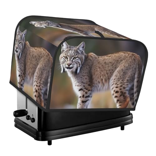 Wild Bobcat 4-Scheiben-Toaster-Abdeckungen, gesteppte Abdeckung für Brotbackmaschine, kleine Geräteabdeckung mit Griff, für Zuhause, Tisch, Küche, Dekor Wild Bobcat 4-Scheiben-Toaster-Abdeckungen, gesteppte Abdeckung für Brotbackmaschine, kleine Geräteabdeckung mit Griff, für Zuhause, Tisch, Küche, Dekor von STVYUKL