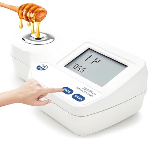Digitales Refraktometer zur Brix-Messung in Lebensmitteln, Refraktometer 0–85%, digitales Zuckermessgerät mit Doppelanzeige, ATC- und Temperatursensor, 0,1% Genauigkeit (± 0,2%) von STWBHW