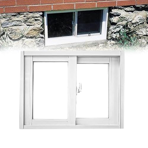 STWBHW Horizontales Badezimmer-Schiebefenster, Ersatz for Kellerschuppenfenster mit Glas und Fliegengitter, Schiebefenster, horizontales Schiebefenster(40CM*60CM) von STWBHW