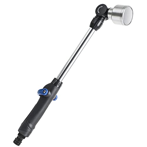 STYDDI Sanfte Bewässerungsstab, Aluminium Gießstab mit 180° Beweglicher Edelstahl Sprühkopf, Garten Schlauchstab mit 1008 Sieblöchern Brausekopf, Für Blumenampel, Gewächshäuser und Saatbett, 18-Zoll von STYDDI