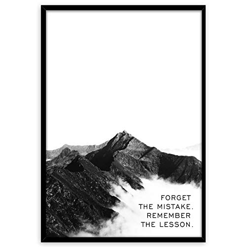 Gerahmtes Bild Lesson 50 x 70 cm I Rahmenbild Lektion Englisch Spruch I Motivation Bild I Wandbilder Schlafzimmer I Wanddeko Home Kunstdruck I Bilder mit Rahmen I Verschiedene Poster & Größen von STYLER