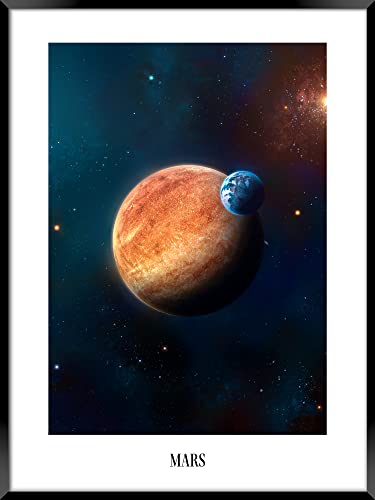 Gerahmtes Bild Mars 50 x 70 cm I Artbox I Der Mars wird auch als der Rote Planet bezeichnet und ist nach dem dem römischen Kriegsgott Mars benannt I Wandbild Wohnzimmer Schlafzimmer I Bild mit Rahmen von STYLER