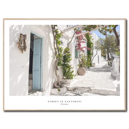 STYLER Rahmenbild Greece | Artbox Wandbild | Bild mit Rahmen schwarz | Griechenland Santorini Sonne groß XXL | Wohnzimmer Schlafzimmer Büro Flur Urlaub | 50 x 70 cm von STYLER