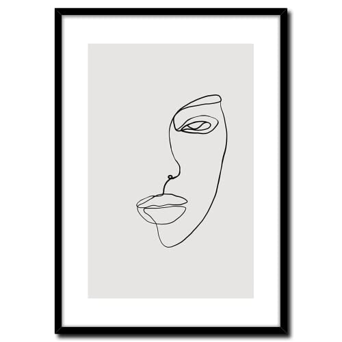 Rahmenbild Linear 1 | schwarzer Holz Rahmen Optik | modern Kunst | Strichkunst Abstrakt Linien fein Gesicht Frau | Wohnzimmer Schlafzimmer Büro | schwarz weiß schwarzweiß | 50 x 70 cm Rahmenbild Linear 1 | schwarzer Holz Rahmen Optik | modern Kunst | Strichkunst Abstrakt Linien fein Gesicht Frau | Wohnzimmer Schlafzimmer Büro | schwarz weiß schwarzweiß | 50 x 70 cm von STYLER