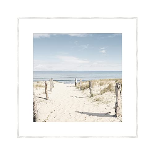 STYLER Gerahmtes Bild Sea View 50 x 50 cm | Artbox | Wandbild mit Rahmen | Meer Meermotiv Strand Strandmotiv hell Sonne XXL | Wohnzimmer Schlafzimmer Küche von STYLER