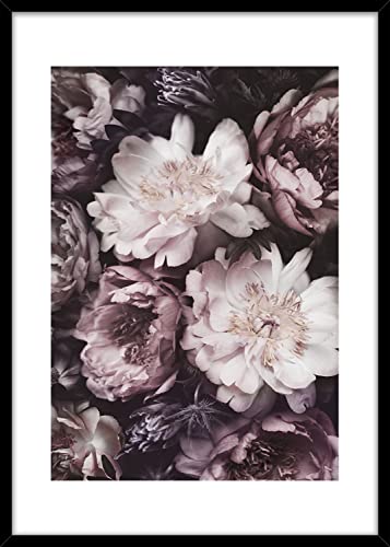 STYLER Rahmenbild Violet Flowers 50 x 70 cm | Die Schönheit und Eleganz von Blumen schafft eine positive Stimmung in modernen Räumlichkeiten | Modern Living | Wandbild mit schwarzem Rahmen | Deko von STYLER