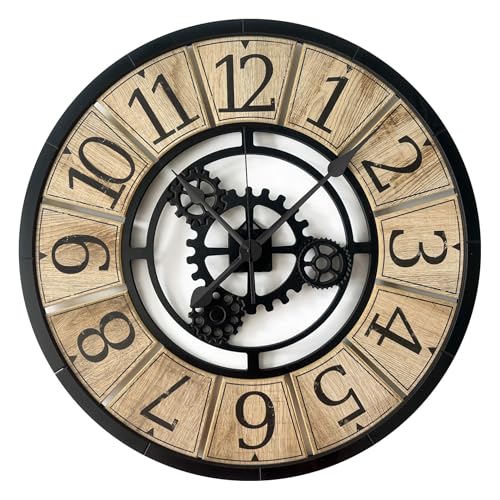 STYLER Wanduhr William 57 cm | Lautlose Uhr aus Holz Made in EU - inklusive Wandaufhängung - Wanduhr ohne Tickgeräusche mit Metallzeiger | Wohnzimmer Schlafzimmer Flur Küche | Loft Modern Minimalismus von STYLER
