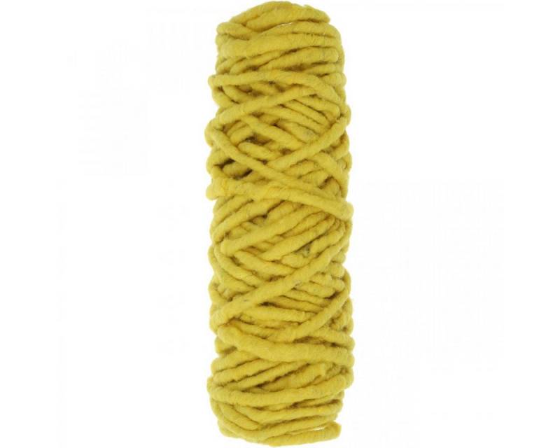STYLIT by Lehner Wolle Filzband Robuste Filzkordel aus Schafwolle und Jute mit Drahtkern, Gelb von STYLIT by Lehner Wolle