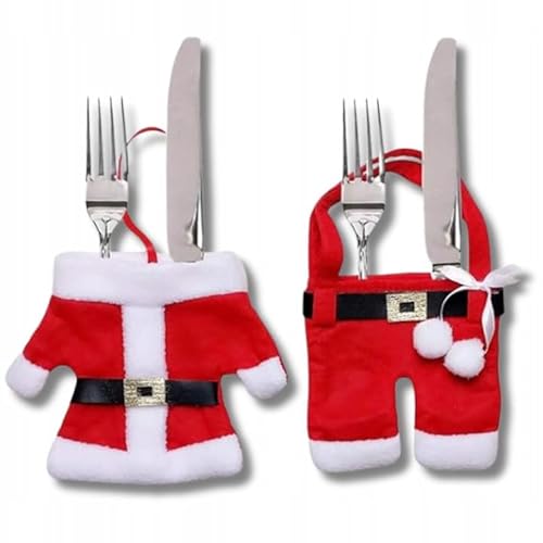 STYLIZER Filz Besteckhalter - Weihnachts Tischdeko 2er Set - Rote Weihnachtsbestecktaschen für Festtafel - Perfekt für Weihnachtsgeschirr - Deko Weihnachten Esszimmer STYLIZER Filz Besteckhalter - Weihnachts Tischdeko 2er Set - Rote Weihnachtsbestecktaschen für Festtafel - Perfekt für Weihnachtsgeschirr - Deko Weihnachten Esszimmer von STYLIZER