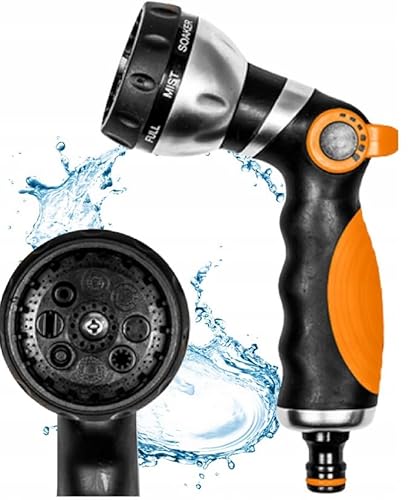 STYLIZER - Gartenschlauch Spritze 100% Metall - Gartenbrause mit 8 Bewässerungsmodi - Gartenschlauch Düse mit einstellbarem Wasserstrahl - Handbrause Garten, langlebig und komfortabel von STYLIZER